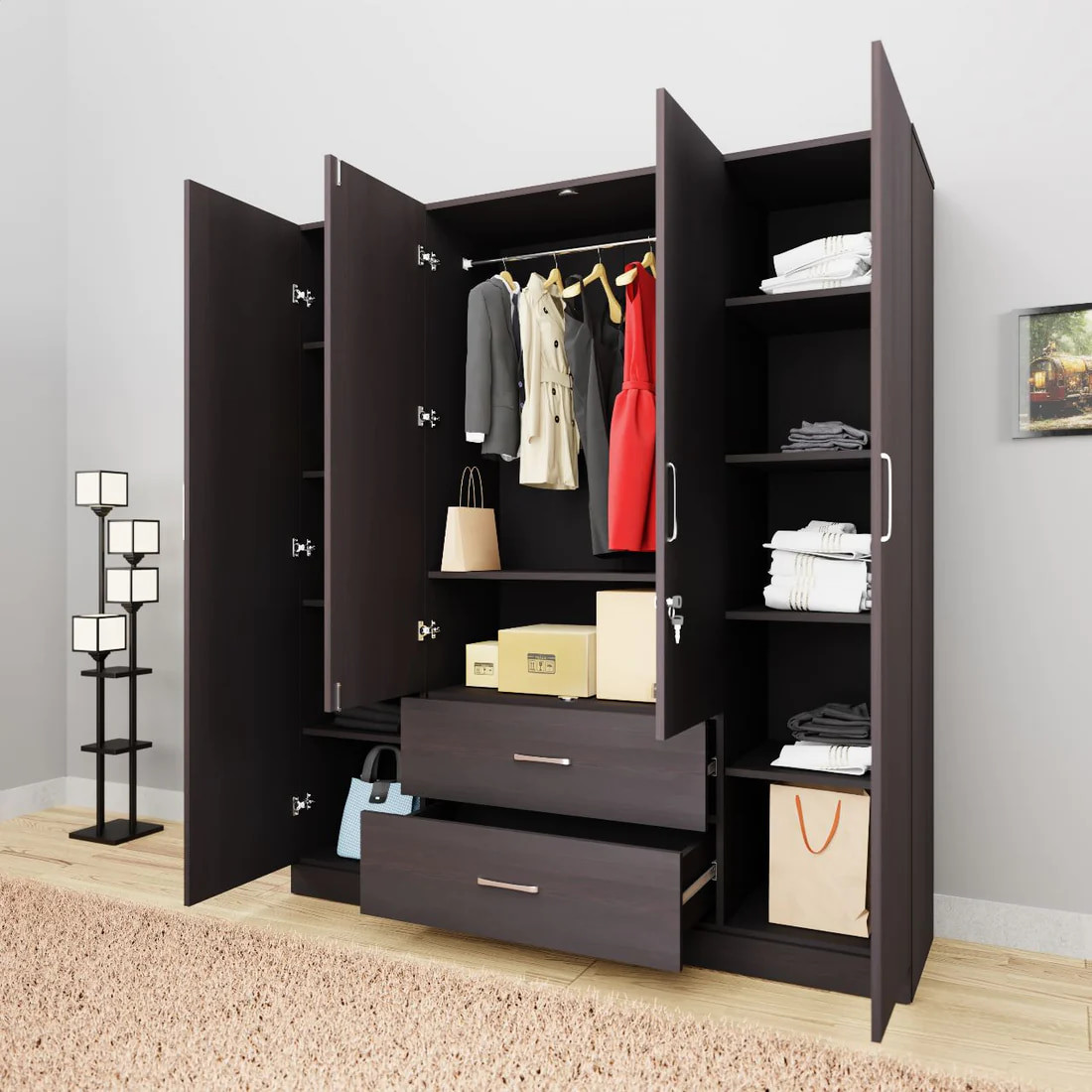 Bí quyết chọn tủ áo 4 buồng phù hợp